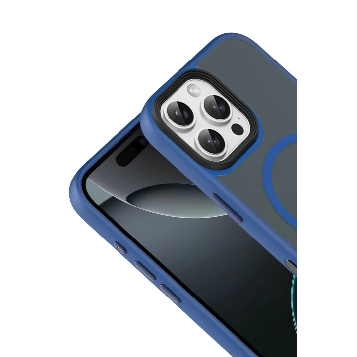 Mey İthalat®   iPhone 16 Pro Max Megane Magsafe Kapak - Lacivert