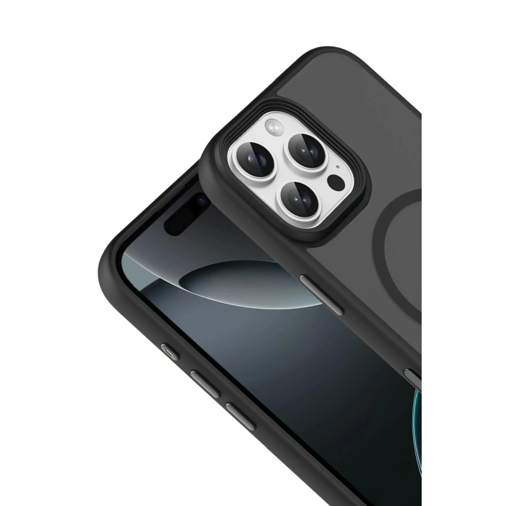 Mey İthalat®   iPhone 16 Pro Max Megane Magsafe Kapak - Siyah