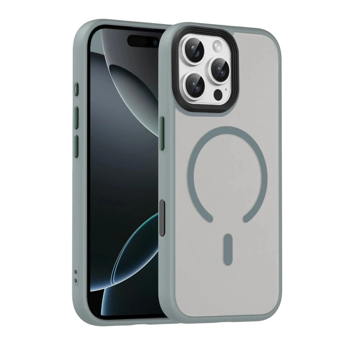 Mey İthalat®   iPhone 16 Pro Max Megane Magsafe Kapak - Titan Gri