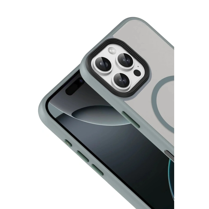 Mey İthalat®   iPhone 16 Pro Max Megane Magsafe Kapak - Titan Gri