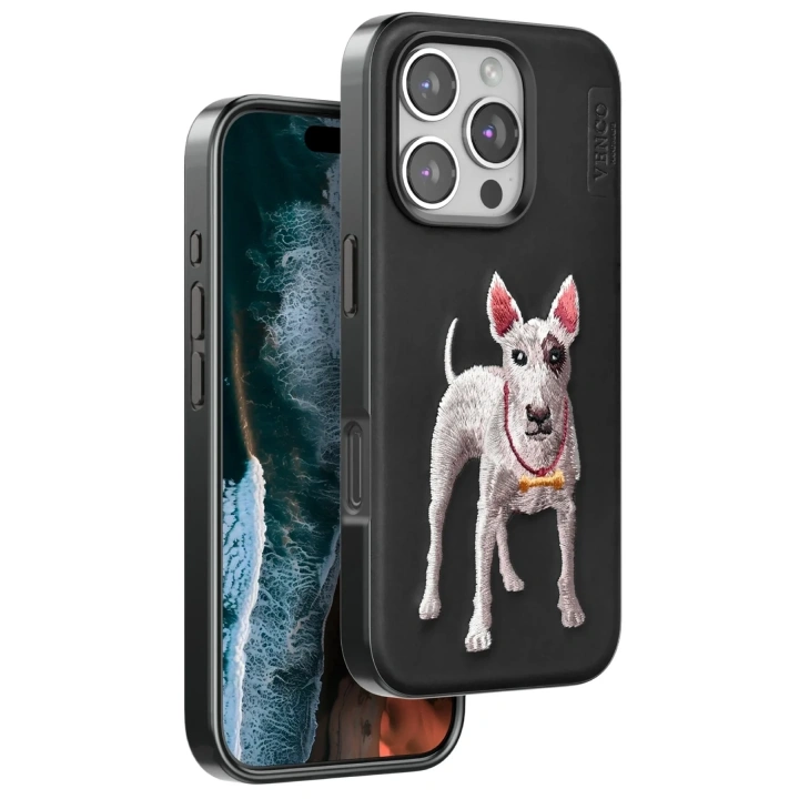 Mey İthalat®  iPhone 16 Pro Max Perma Desenli Kapak - Siyah