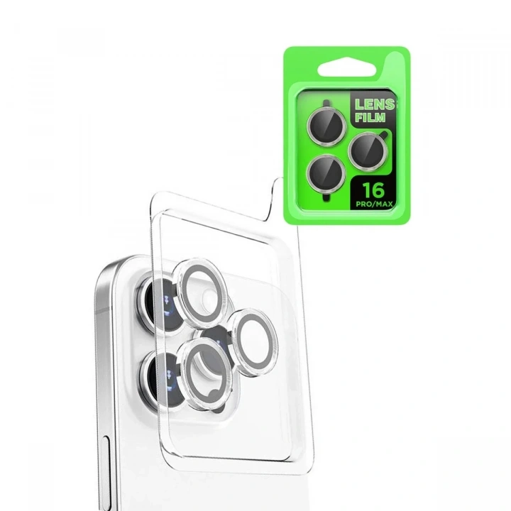Mey İthalat®  iPhone 16 Pro Max Raze Metal Kamera Lens - Beyaz