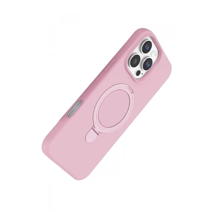 Mey İthalat®   iPhone 16 Pro Max Regal Magsafe Standlı Kapak - Açık Pembe