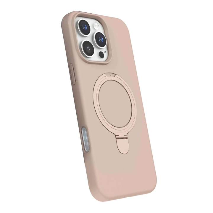 Mey İthalat®   iPhone 16 Pro Max Regal Magsafe Standlı Kapak - Çöl Titanyum