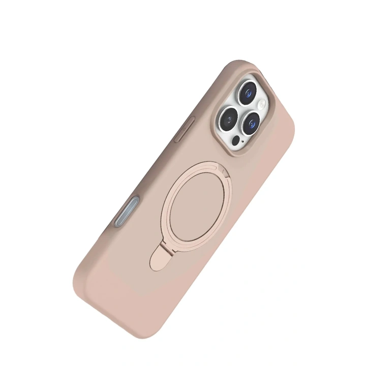 Mey İthalat®   iPhone 16 Pro Max Regal Magsafe Standlı Kapak - Çöl Titanyum