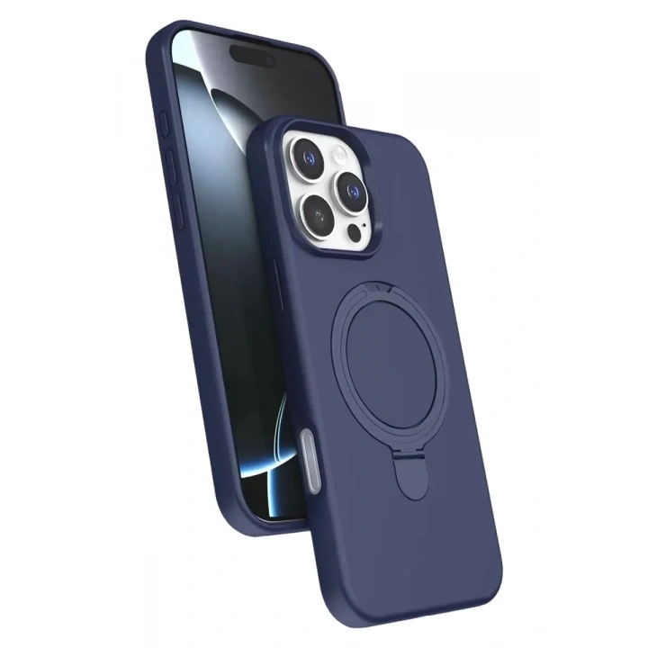 Mey İthalat®   iPhone 16 Pro Max Regal Magsafe Standlı Kapak - Lacivert