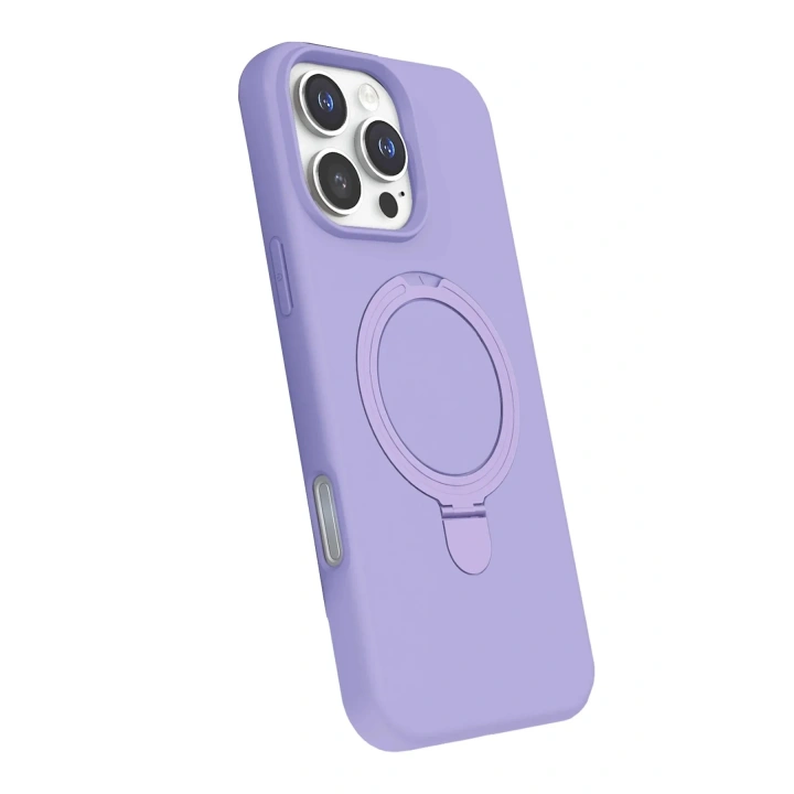 Mey İthalat®   iPhone 16 Pro Max Regal Magsafe Standlı Kapak - Lila