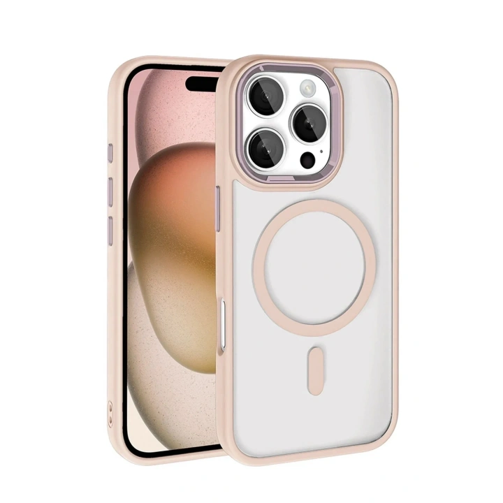 Mey İthalat®   iPhone 16 Pro Max Terea Magsafe Kapak - Pembe