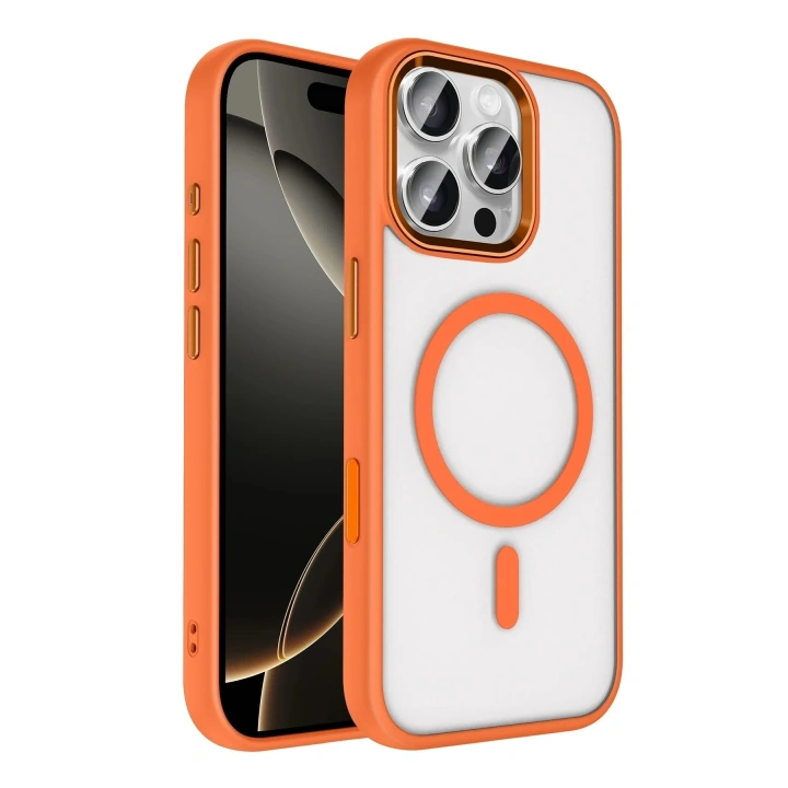 Mey İthalat®   iPhone 16 Pro Max Terea Magsafe Kapak - Turuncu