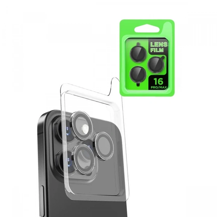 Mey İthalat®  iPhone 16 Pro Raze Metal Kamera Lens - Siyah