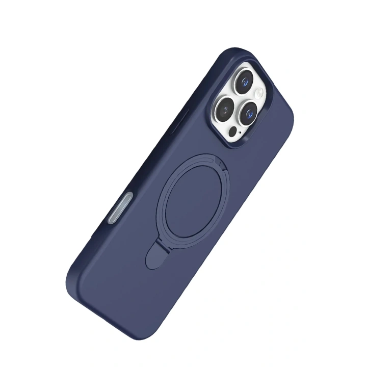 Mey İthalat®   iPhone 16 Pro Regal Magsafe Standlı Kapak - Lacivert