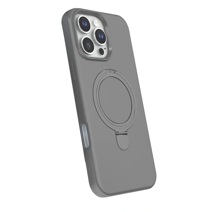 Mey İthalat®   iPhone 16 Pro Regal Magsafe Standlı Kapak - Titan Gri