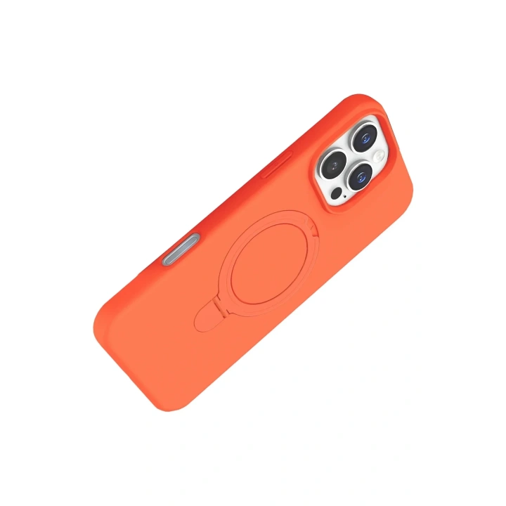 Mey İthalat®   iPhone 16 Pro Regal Magsafe Standlı Kapak - Turuncu
