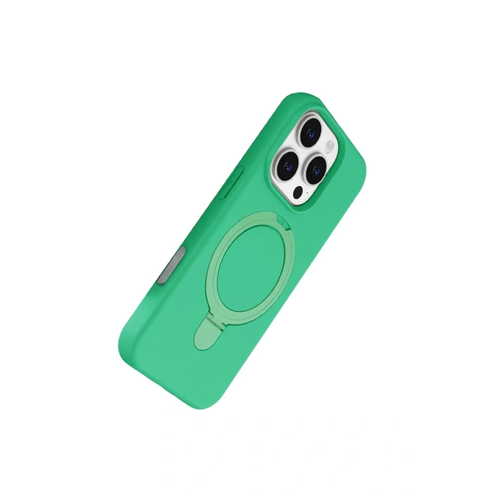 Mey İthalat®   iPhone 16 Pro Regal Magsafe Standlı Kapak - Yeşil