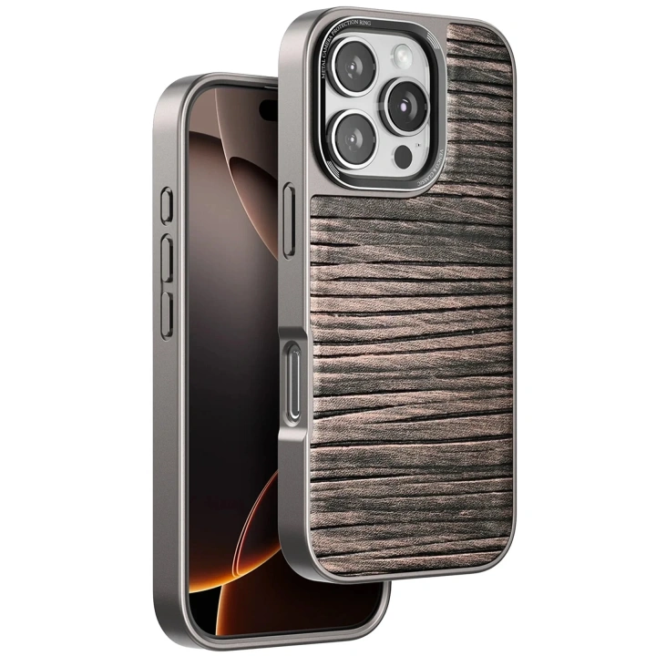Mey İthalat®  iPhone 16 Pro Wave Kapak - Kahverengi
