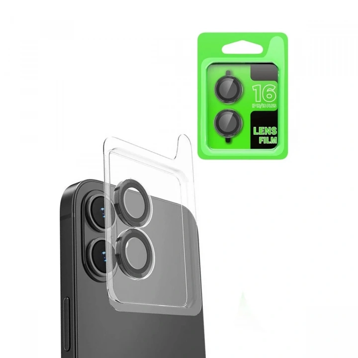 Mey İthalat®  iPhone 16 Raze Metal Kamera Lens - Siyah