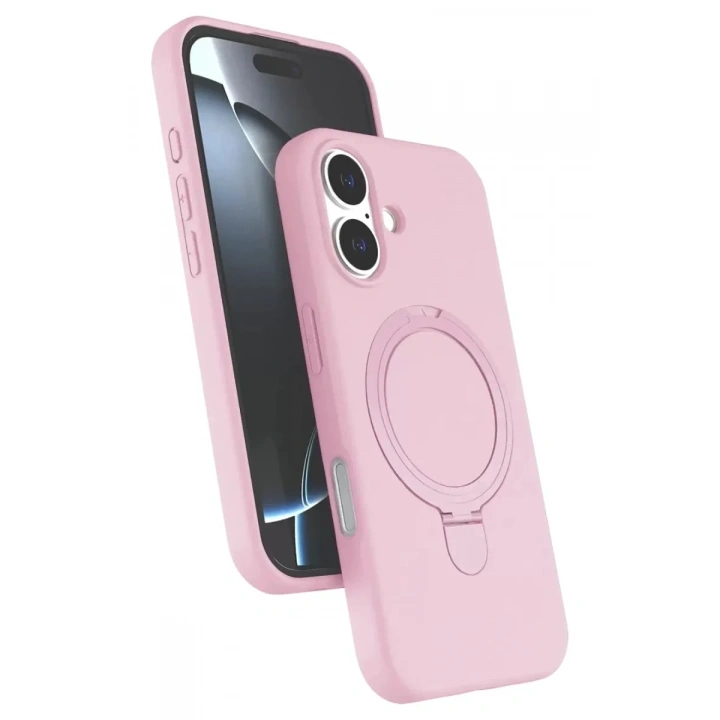 Mey İthalat®   iPhone 16 Regal Magsafe Standlı Kapak - Açık Pembe
