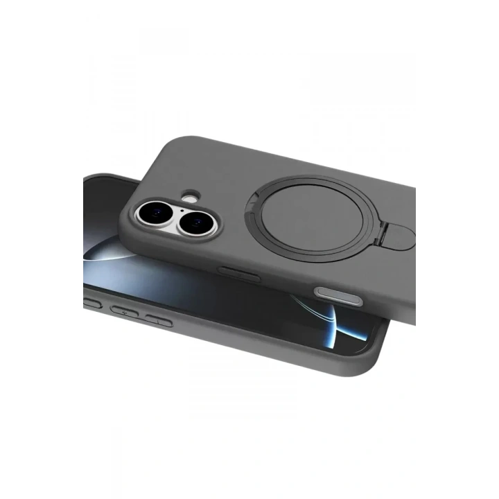 Mey İthalat®   iPhone 16 Regal Magsafe Standlı Kapak - Titan Gri