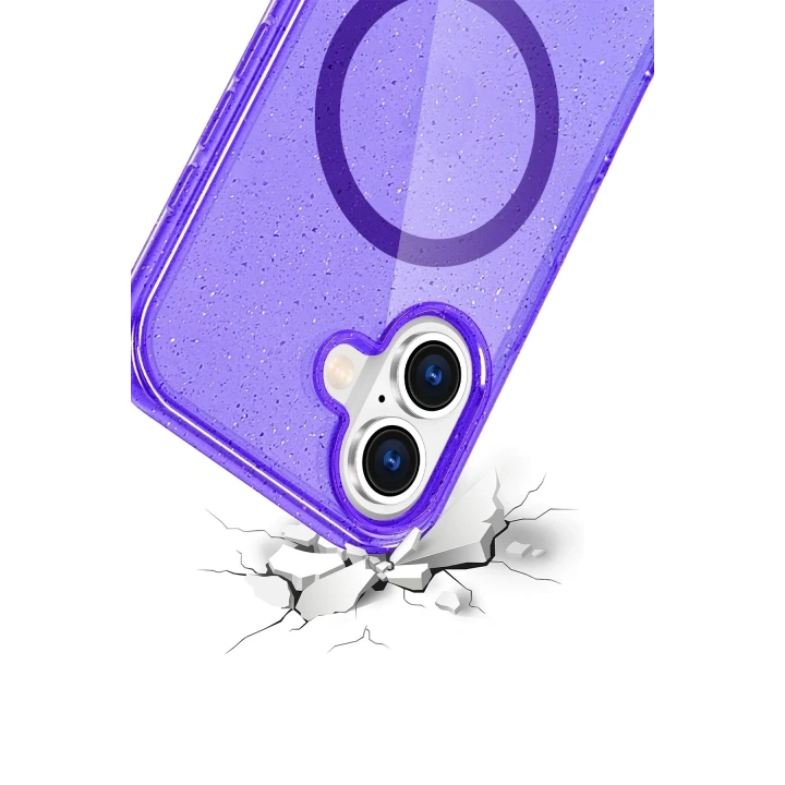 Mey İthalat®   iPhone 16 Star Magsafe Kapak - Mor