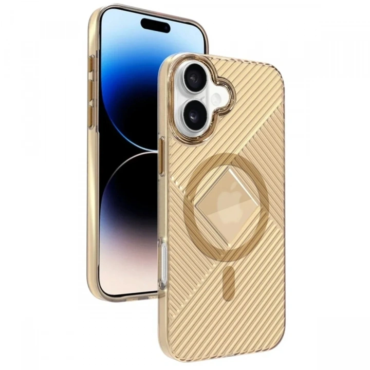 Mey İthalat®  iPhone 16 Stella PC Sert Magsafe Kılıf - Gold