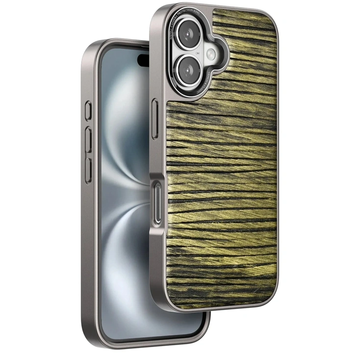 Mey İthalat®  iPhone 16 Wave Kapak - Koyu Kahve
