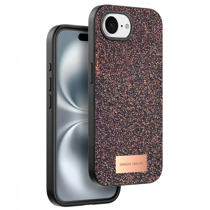 Mey İthalat®   iPhone 16E Bright Simli Kapak - Derin Mor