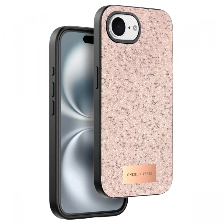 Mey İthalat®   iPhone 16E Bright Simli Kapak - Pembe