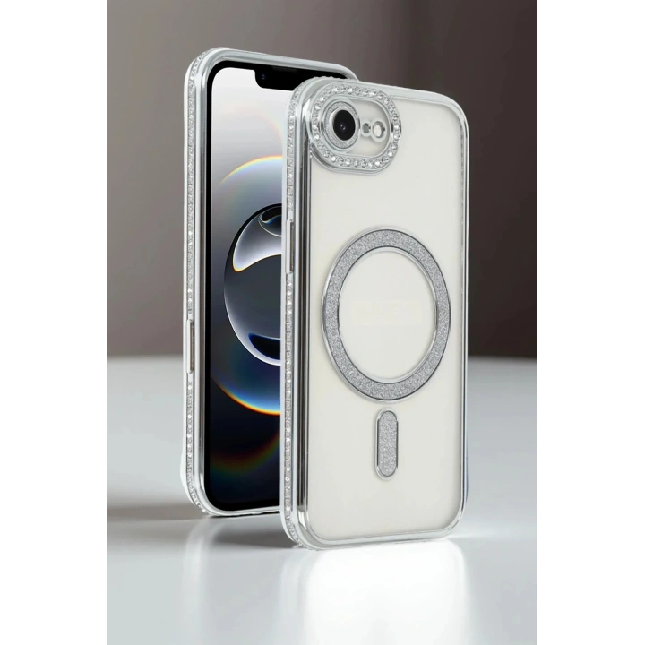 Mey İthalat®   iPhone 16E Joke Simli Magneticsafe Kılıf - Mavi