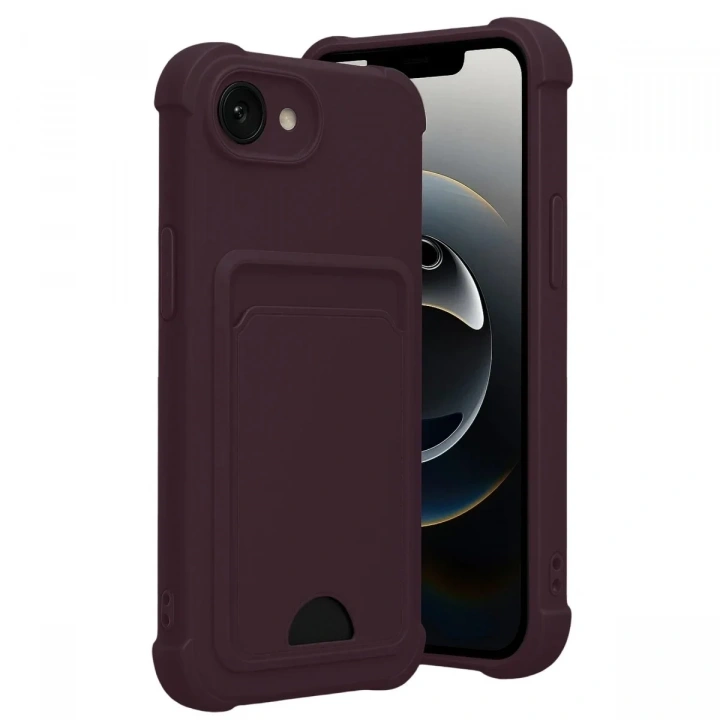 Mey İthalat®   iPhone 16E Kelvin Kartvizitli Silikon - Derin Mor