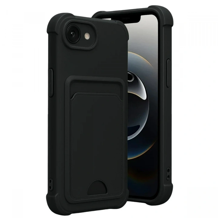 Mey İthalat®   iPhone 16E Kelvin Kartvizitli Silikon - Siyah