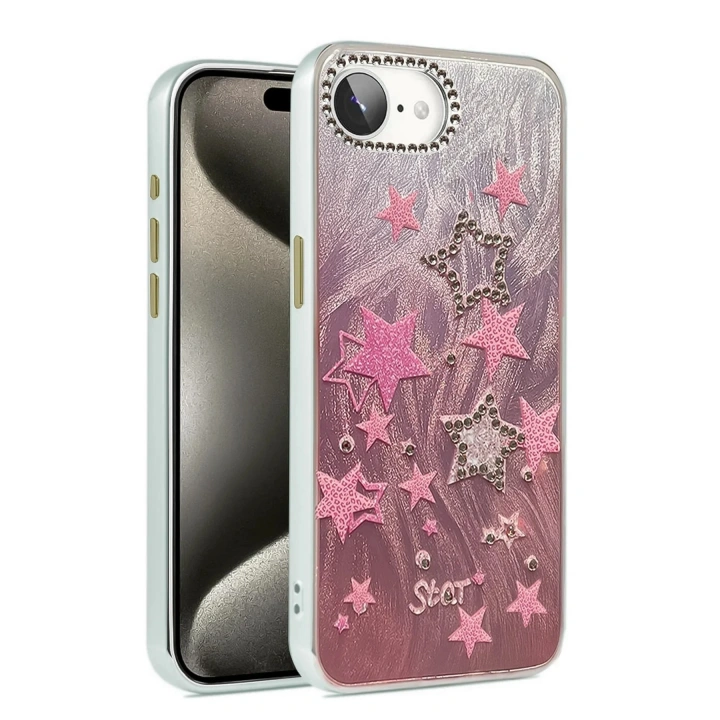 Mey İthalat®  iPhone 16E Kılıf Blade Aynalı Desenli Kapak - Desen 7