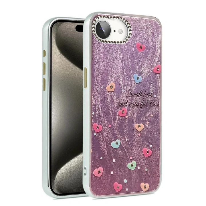 Mey İthalat®  iPhone 16E Kılıf Blade Aynalı Desenli Kapak - Desen 8