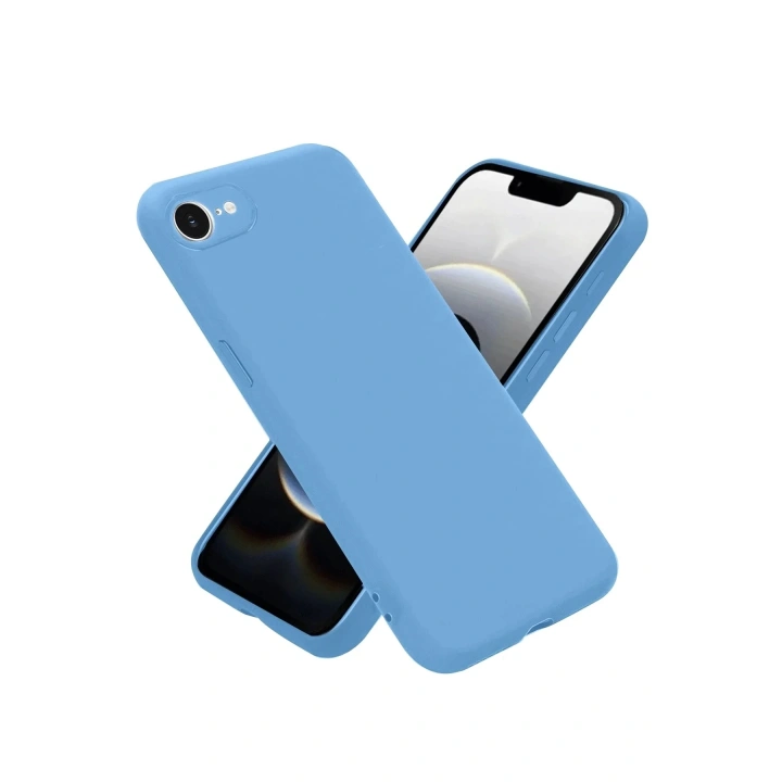 Mey İthalat®  iPhone 16E Kılıf First Silikon - Mavi
