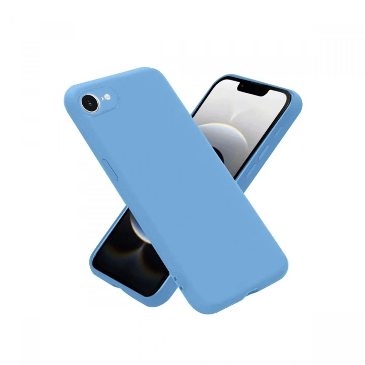 Mey İthalat®  iPhone 16E Kılıf First Silikon - Mavi