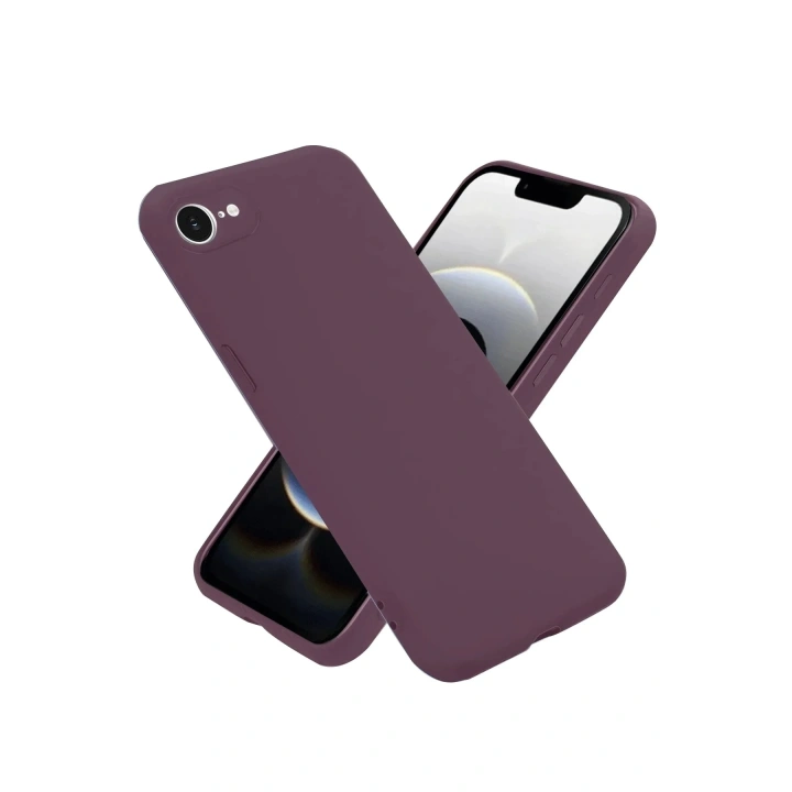 Mey İthalat®  iPhone 16E Kılıf First Silikon - Mürdüm