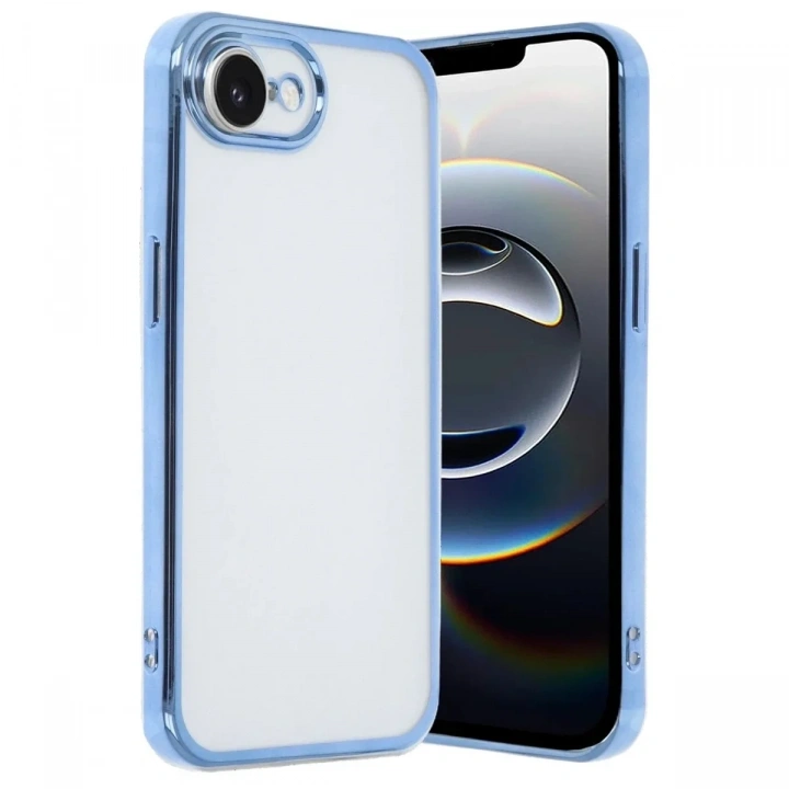 Mey İthalat®  iPhone 16E Kılıf  Lensli Silikon - Açık Mavi
