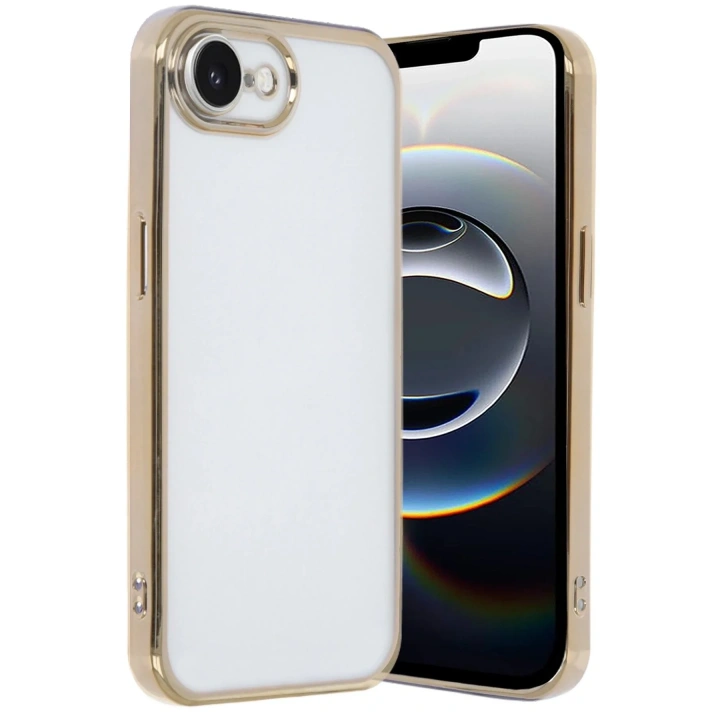 Mey İthalat®  iPhone 16E Kılıf  Lensli Silikon - Gold