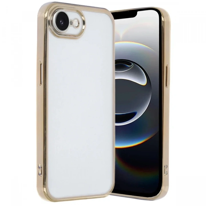 Mey İthalat®  iPhone 16E Kılıf  Lensli Silikon - Gold