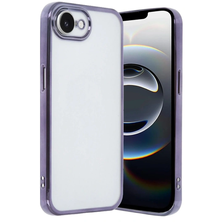 Mey İthalat®  iPhone 16E Kılıf  Lensli Silikon - Mor
