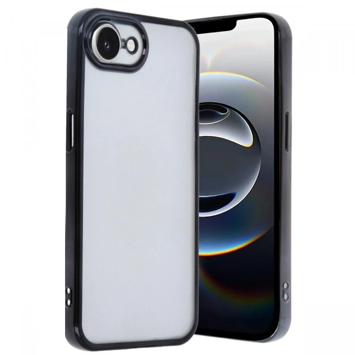 Mey İthalat®  iPhone 16E Kılıf  Lensli Silikon - Siyah