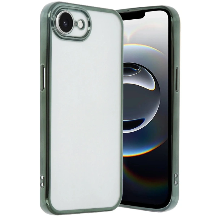 Mey İthalat®  iPhone 16E Kılıf  Lensli Silikon - Yeşil