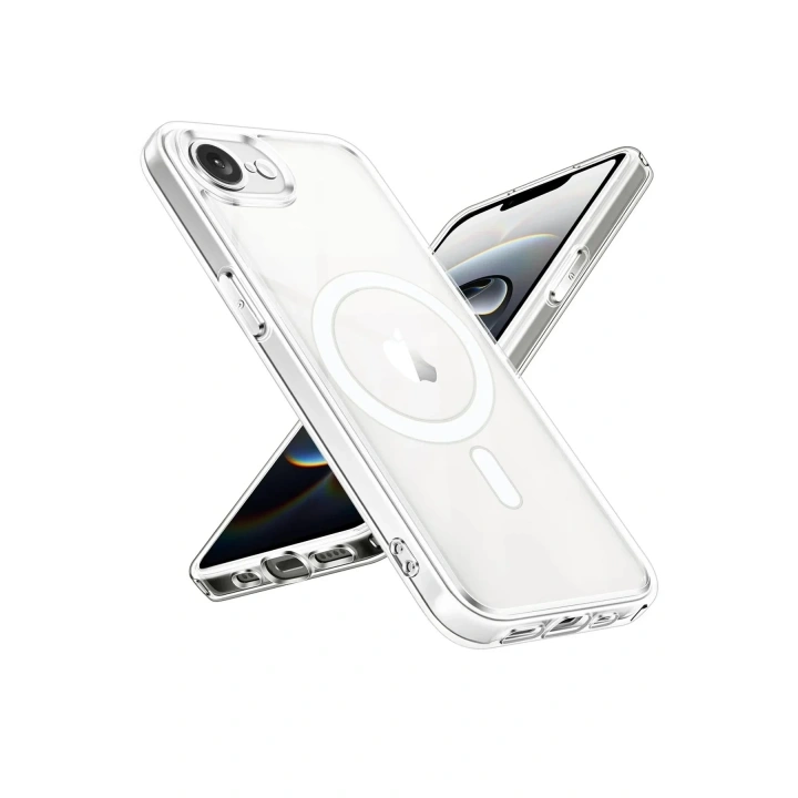 Mey İthalat®  iPhone 16E Kılıf Magneticsafe Şeffaf Silikon - Şeffaf