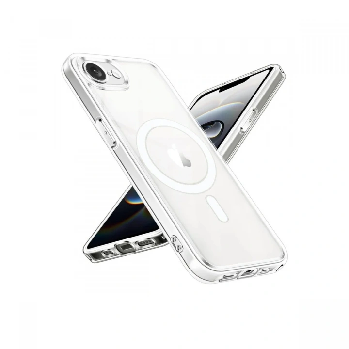 Mey İthalat®  iPhone 16E Kılıf Magneticsafe Şeffaf Silikon - Şeffaf