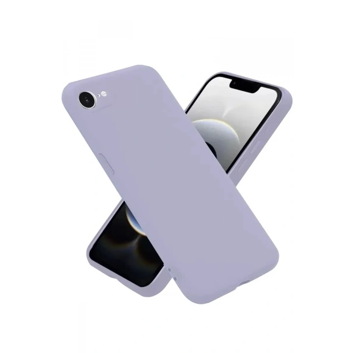 Mey İthalat®   iPhone 16E Kılıf Nano içi Kadife Silikon - Lila