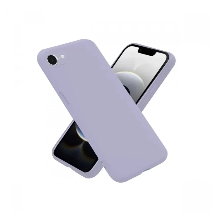 Mey İthalat®   iPhone 16E Kılıf Nano içi Kadife Silikon - Lila
