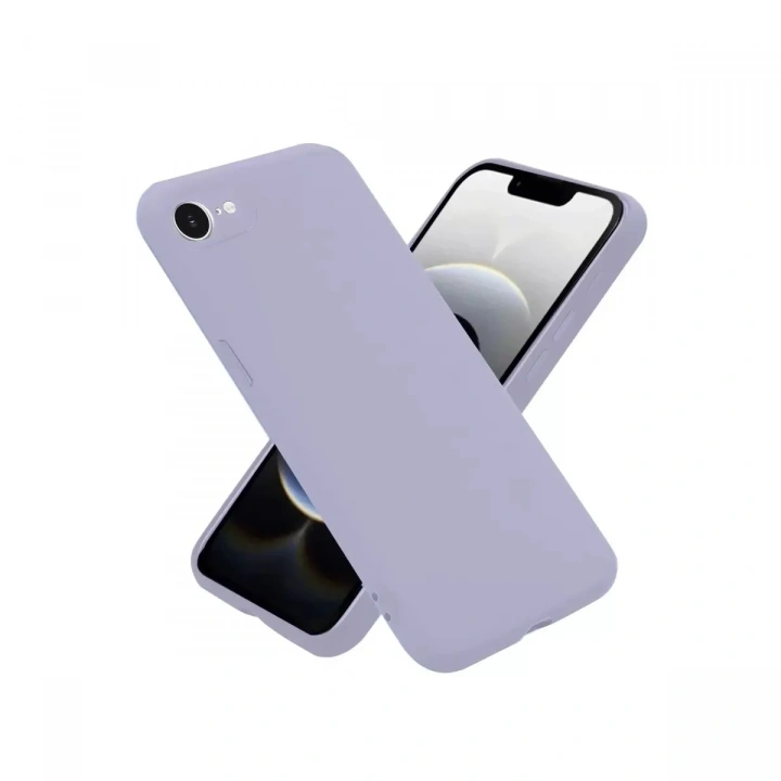 Mey İthalat®   iPhone 16E Kılıf Nano içi Kadife Silikon - Lila