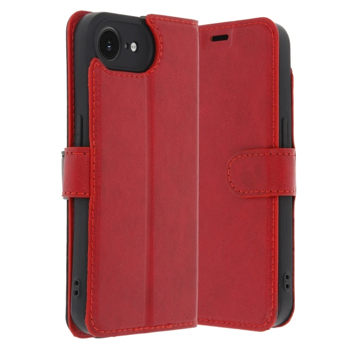 Mey İthalat®  iPhone 16E Kılıf Trend S Plus Kapaklı Kılıf - Kırmızı