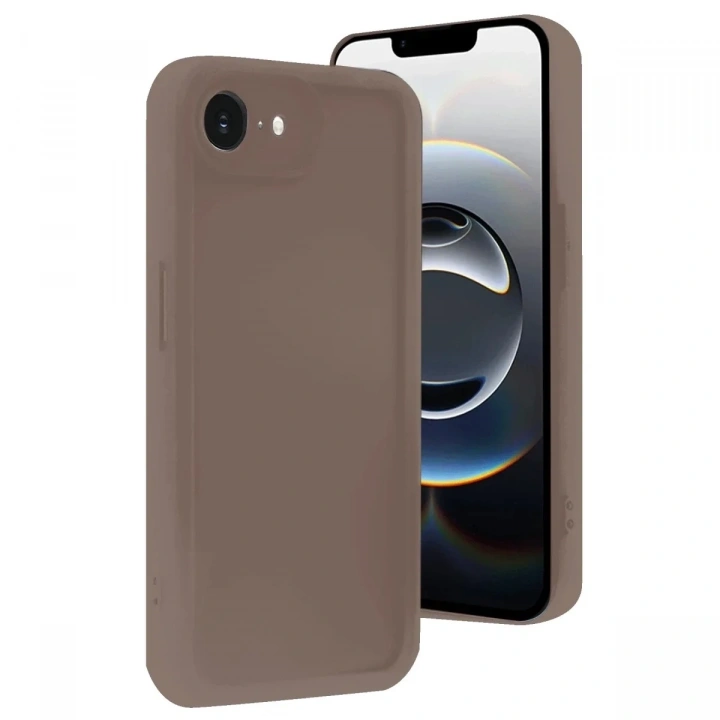 Mey İthalat®  iPhone 16E Kılıf Viera Silikon - Kahverengi