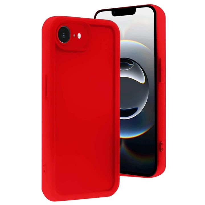 Mey İthalat®  iPhone 16E Kılıf Viera Silikon - Kırmızı