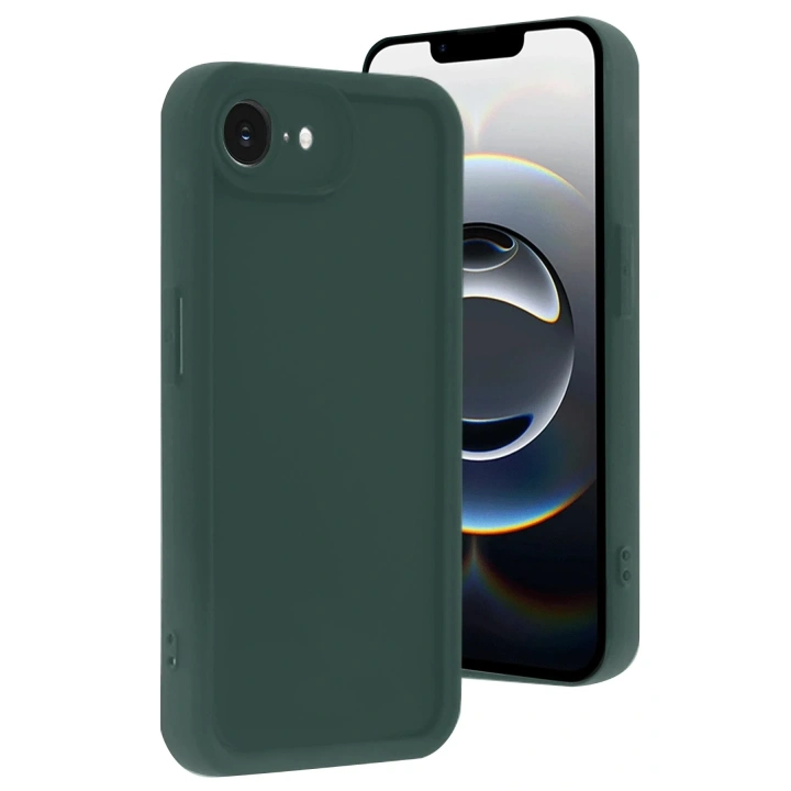 Mey İthalat®  iPhone 16E Kılıf Viera Silikon - Koyu Yeşil